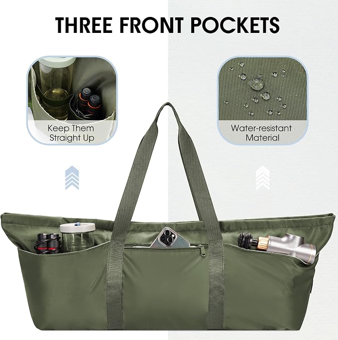 sportsnew Large Yoga Mat Bag with Shoes Compartment and Wet Pocket Ladies Pilates Gym Tote Bag with Yoga Mat Holder Strap for Women Men Workout Carrier Stuff Accessories