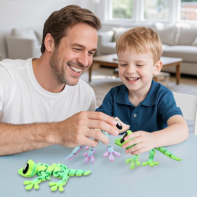 3D Printed Articulated Lizard, Flexible Dynamic Animals Toys, Full Articulated Toy with Magnets, Adults Fidget Toys for Autism ADHD, Home Office Decor, Festival Gifts (Green)