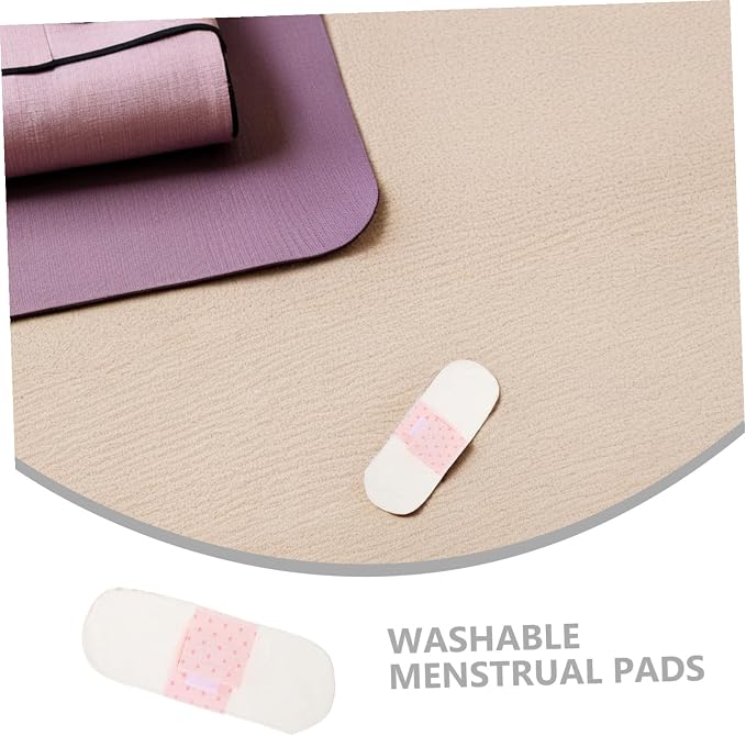 FRCOLOR 5pcs Reusable Washable Cotton Menstrual Pads Lightweight Absorbent Panty Liners for Postpartum and Daily Use Soft Breathable Skin-Friendly Fabric