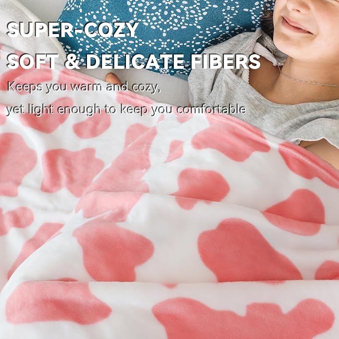 Soft Throw Blanket for Toddler Girls, Cute Small Pink Fleece Blanket for Nursery, Crib, Stroller, Pink Birthday Gifts for Kids Girls, Cozy Home Roome Decor, 40x50inches