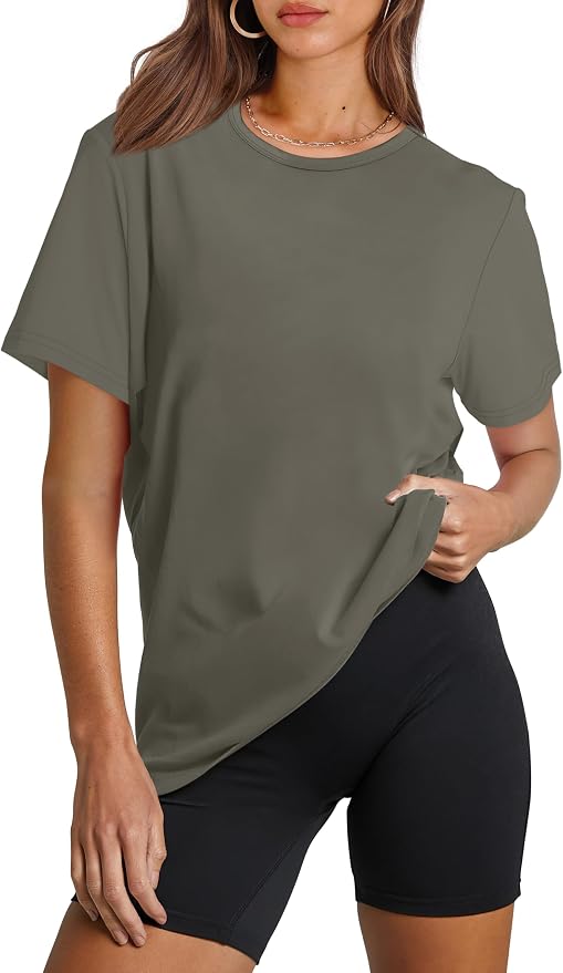 OFEEFAN Workout Tops for Women UPF 50+ Breathable Quick Dry Loose Fit T Shirt Outdoor Yoga Running Hiking Gym Tee Top
