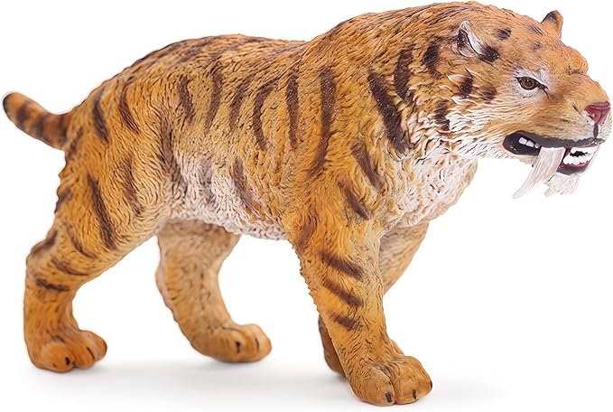 Gemini&Genius Smilodon Toy Figure for Kids, Saber-Toothed Tiger Animals Action Figure Toys for Kids (Smilodon)