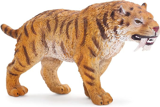 Gemini&Genius Smilodon Toy Figure for Kids, Saber-Toothed Tiger Animals Action Figure Toys for Kids (Smilodon)