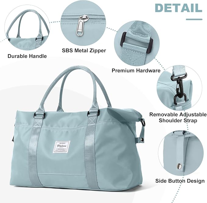 Travel Duffel Bag, Carry On Overnight Weekender Bags for Women | Travel Bag with Wet Pocket & Trolley Sleeve, For Spirit Airlines 18x14x8 Personal Item Bag