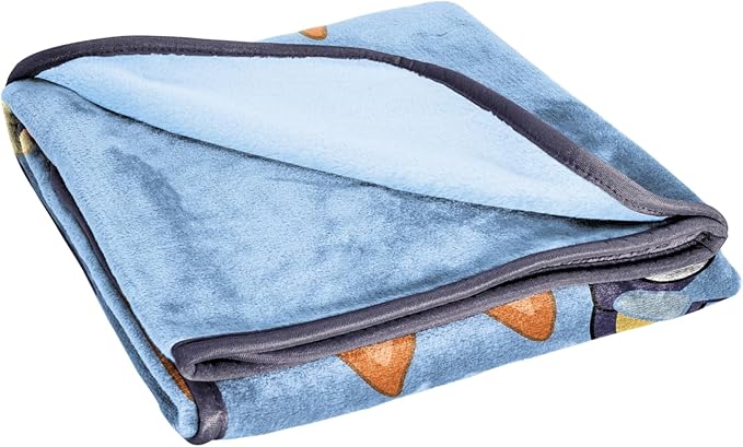 Jay Franco Plush Throw Blanket – 46" x 60" Inches Kids Hero Soft & Cozy Fleece Throw for Bedroom & Couch Décor, Official Licensed Product, Blue - Bluey