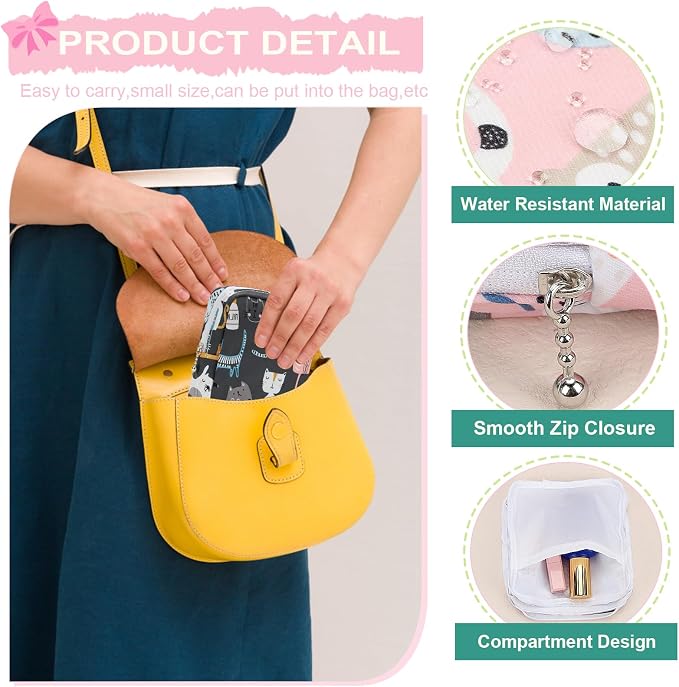 Sanitary Pad Storage Bag Portable Period Bag for Teen Pads/Sanitary Napkins/Small Tampons, Sanitary Napkin Storage Bag First Period Gifts for Teen Girls (Stacked Butterfly)
