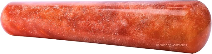 Amazing Gemstone Strawberry Quartz Crystal Wand Massage Stick - Pelvic Wand Gua Sha for Adults - Crystals and Healing Stones Massage Wands for Adults Gifts (Smooth)