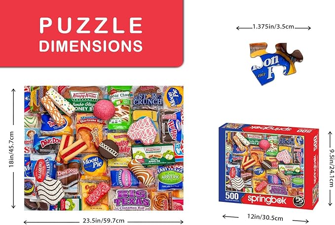 Springbok - Snack Treats - 500 Piece Jigsaw Puzzle- Nostalgic Photo of Our Favorite Snacks from Past