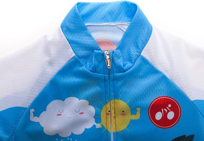 Hotlion Kids Cycling Jersey Set Short Sleeve Boys Mountain Bike Shirt Girls Cartoon Bicycle Tops Childs for Riding Biking