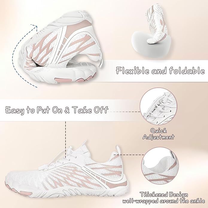 Barefoot Shoes for Women & Men, Grounded Walking Hiking Barefoot Shoes, Wide Toe Box Non-Slip Water Athletic Footwear, Comfortable Vitality Barefoot Footwear, Trail Running Sneakers Unisex