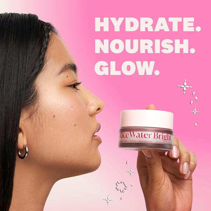 The Face Shop Rice Water Bright Vegan Cream - Instant Moisturization Quick-Absorbing Formula - Vegan, Brightening - Rice Water, Niacinamide, Hyaluronic Acid - Moisturizer Face Cream - Korean Skin Care