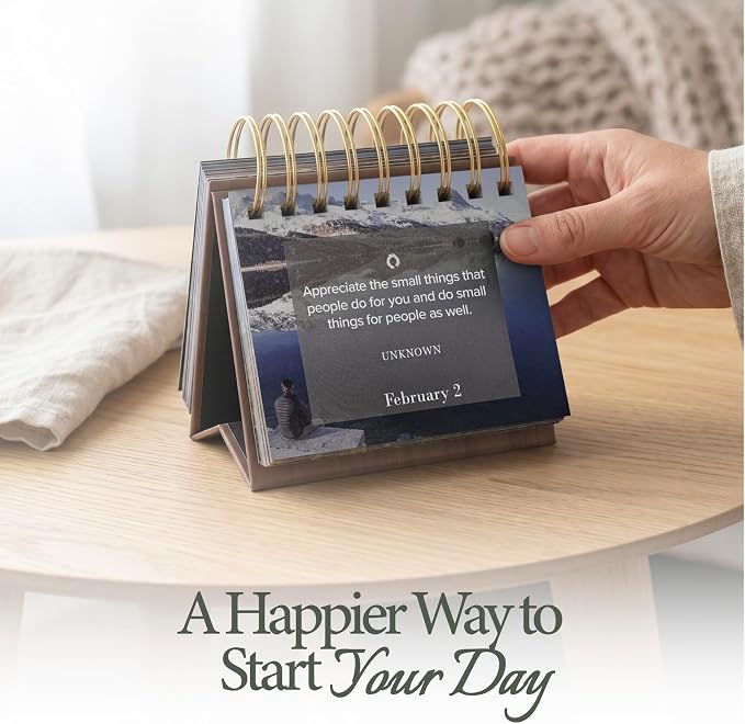 MESMOS 366 Mindfulness Daily Flip Calendar, Undated Perpetual Calendar, Desk Decor for Men & Women, Inspirational Gifts, Self Care Quotes, Office Desk Accessories, Stress Anxiety Relief Items