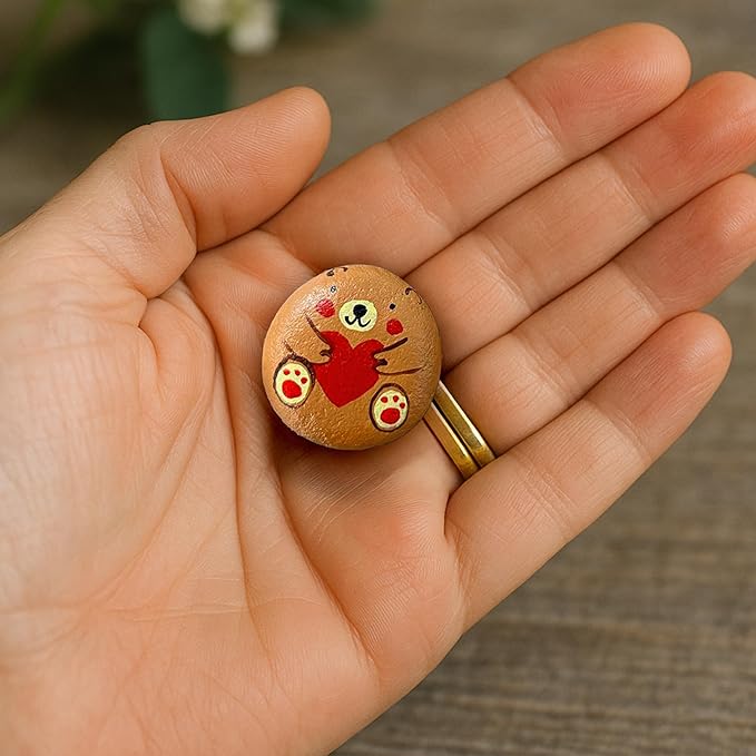 Handmade Pocket Bear Pebble – Cute Hand-Painted Affirmation Token with Card – Long Distance Hug, Encouragement Token for Friends, Kids, Loved Ones, or Anxiety Relief Gifts for Boyfriend, Girlfriend