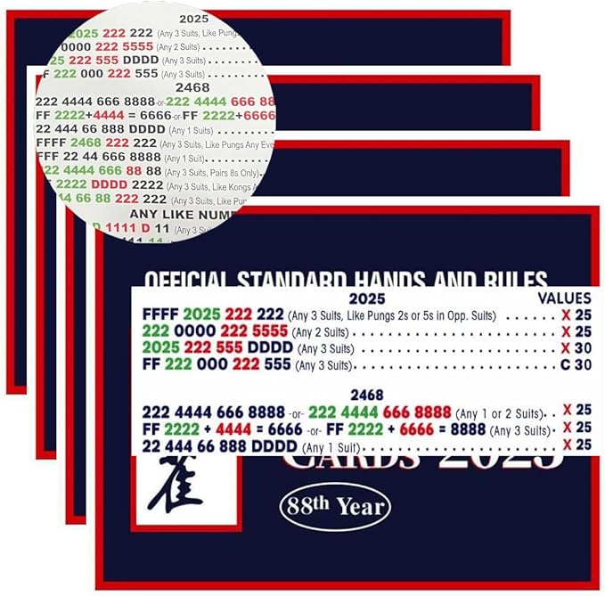 Mahjong Gift Bundle 2025: Official Mahjong Cards | Foldable 6.1"x4.7" Card Organizer | Holiday Tournament Set