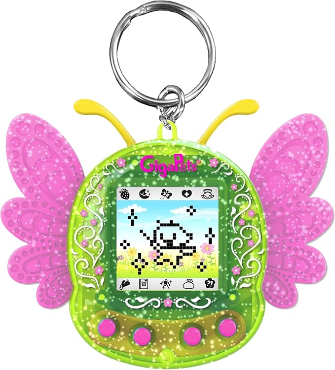 Giga Pets Green Pixie Interactive Digital Pet, Upgraded Virtual Pets for Kids, 8 Different Pixie Evolutions, Classic 90’s Gaming Boys, Girls Toys