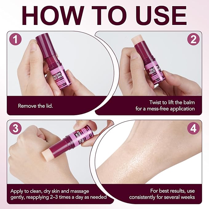 Calcium Multi Balm Stick, Calcium Volume Multi Balm, Anti Wrinkle Collagen Moisturing Stick - Anti-aging, Hydrating, Firming Skin, Suitable for Eyes, Neck and Face, 9g