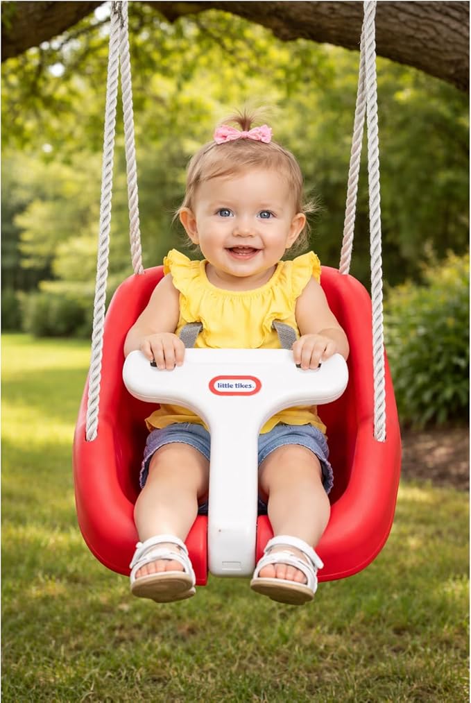 2-in-1 Snug 'n Secure Swing - Red with White Bar, Ages 9 Months to 4 Years