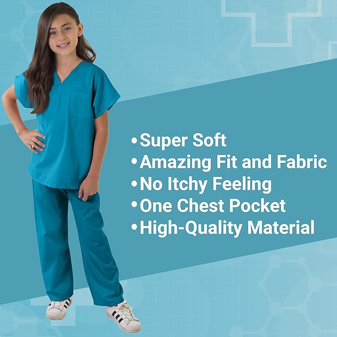 Kids Scrubs Set Super Soft Children Scrub Set Kids Doctor Dress up