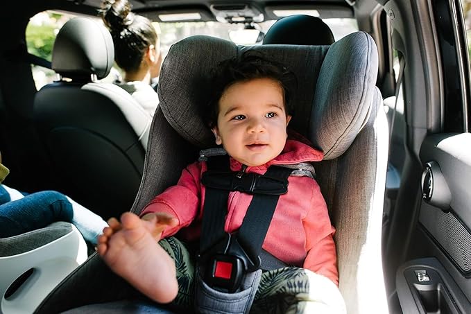 Clek Foonf Convertible Car Seat with Rigid LATCH, Crumple Zone safety system, Adjustable Headrest, Reclining Design, Anti-Rebound Bar & Flame Retardant-Free (Railroad Ziip)