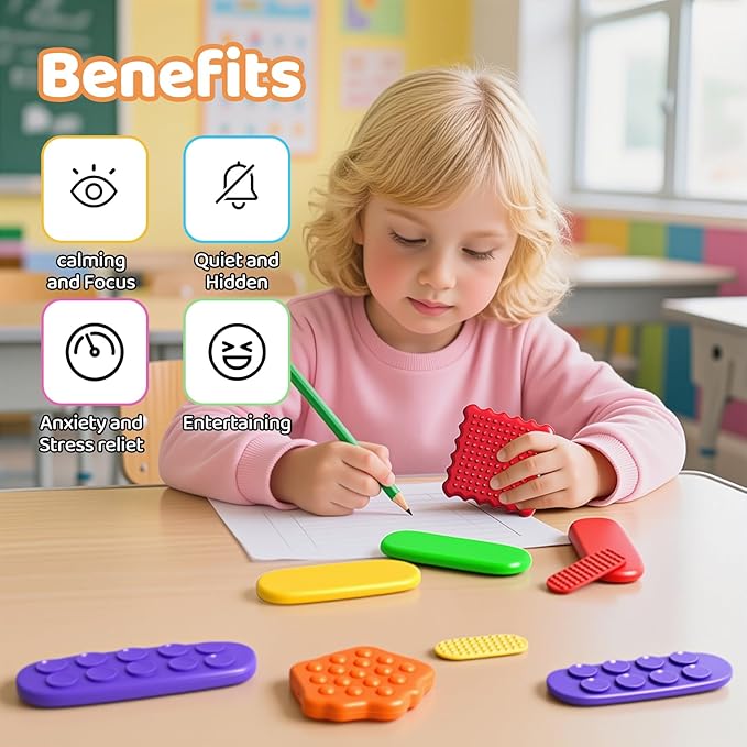 22 Pack Fidget Toys Adult Sensory Stone for Gift | Textured Soft Worry Stone for Autism Men Calming | Fidget Stress Toys for Students Anxiety Relief | Quiet Small prizes Fidget Toys