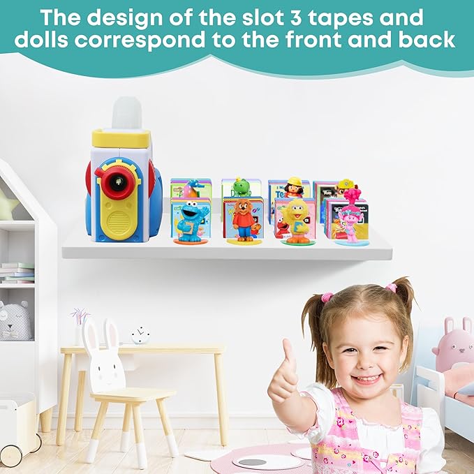 PHOENANCEE Floating Shelves for Little Tikes Story Dream Machine,Wall Shelf for Little Tikes Projector Books Audio Play Character Storage Tray Organizer for Toddlers and Kids Girls Boys,Oak(White)