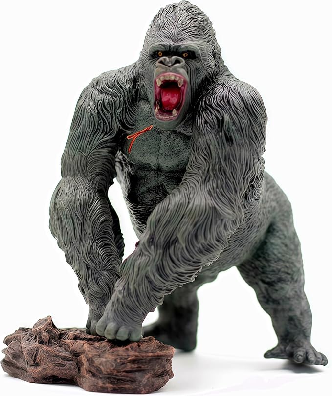 Gorilla Toys with Realistic Rock Action Figure Rampage Gorilla Fight Mode Gorilla Ape Solid Wild Animal Figurines for Role Playing Story Telling Toy and Birthday for Kids