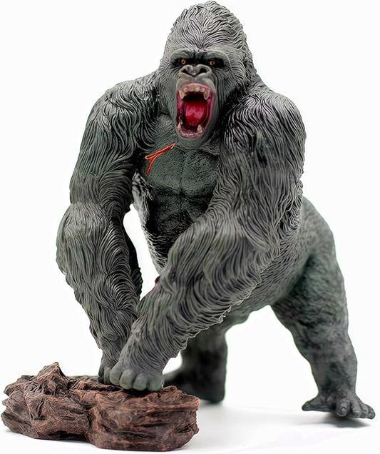 Gorilla Toys with Realistic Rock Action Figure Rampage Gorilla Fight Mode Gorilla Ape Solid Wild Animal Figurines for Role Playing Story Telling Toy and Birthday for Kids