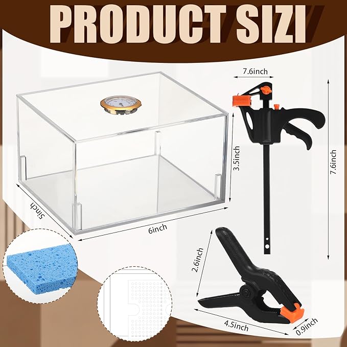Didaey Card Flattening Kit Trading Card Flattening Tool Accessory Kit Included 1 Moisturizing Box 2 Acrylic Plates 4 Vices 4 Clamps 2 Indent Mats for Fix Bent Cards(Clear,Acrylic)