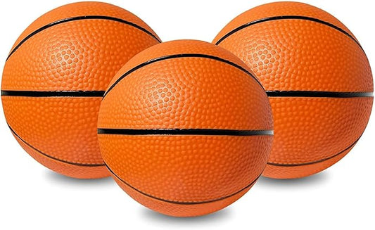 Botabee 5-Inch Mini Basketball Balls Set of 3 - Ideally Sized for Boys, Toddlers - Indoor and Outdoor Pool Basketball for Mini Hoops - Exciting Over The Door Ball Games - Orange and Black