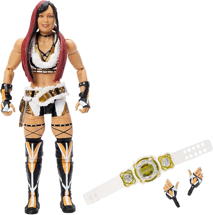 Mattel WWE Elite Action Figure & Accessories, 6-inch Collectible Iyo Sky with 25 Articulation Points, Life-Like Look & Swappable Hands