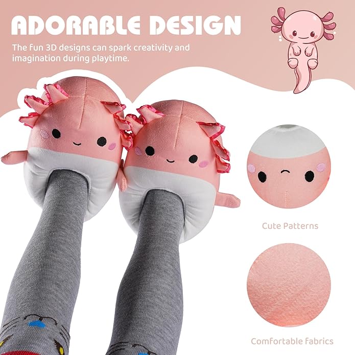 IceUnicorn Toddler Slippers Kids Cute Funny Animal House Shoes Girls Boys Christmas Fluffy Bedroom Indoor Slipper, Cat, Bunny, Unicorn, Axolotl, Fox