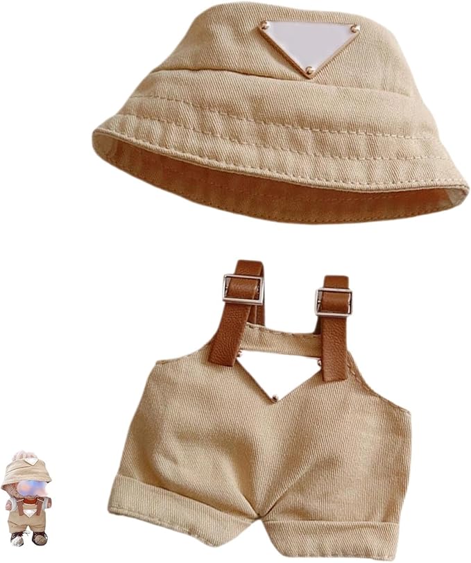 Trendy Clothes for bubu Dolls, bubu's Clothes, Clothing Sets for 5.9-6.7in Doll, Multiple Stylish Outfits for 15-17cm Dolls Accessories, Khaki&Pink