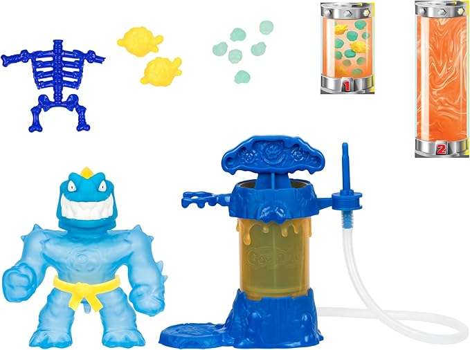 Heroes of Goo Jit Zu Hero Creator with 3 Unique Goo Fillings, Mix, Fill & Create Your Own Stretchy Glow-in-The-Dark Tyro Action Figure, Play Again and Again