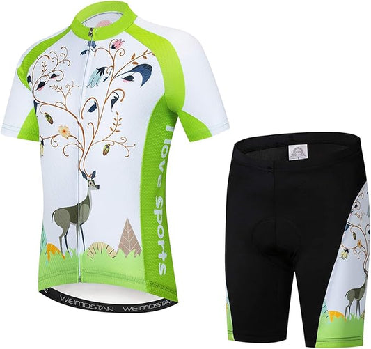 Children Cycling Jersey Set Clothing Boys Girls Shorts Pad Suits
