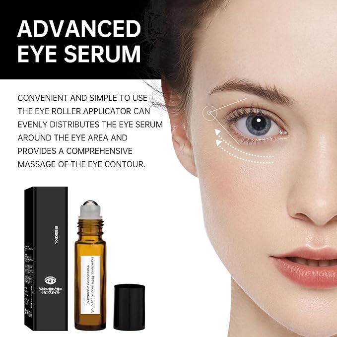 2 Pcs Eye Rollerball Castor Oil and Frankincense,Eye Roller Castor Oil and Frankincense Eye Roller for Eyes, Bags Under Eyes