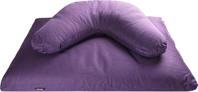 Hugger Mugger V-Shaped Meditation Cushion - Provides Support in Cross-Legged Sitting, Promotes Healthy Posture, Handmade in The USA