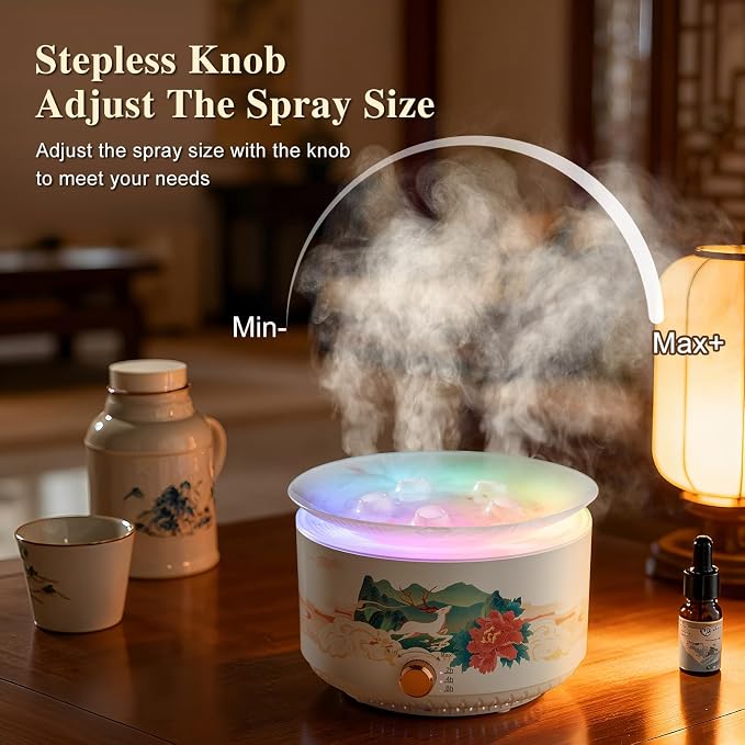 Essential Oil Diffuser 360ML，Jellyfish Diffuser Cool Mist Ultrasonic Aroma Aromatherapy Diffuser with Remote Control 7 Light 2 Mist Mode for Home Bedroom Office Hotel (White)