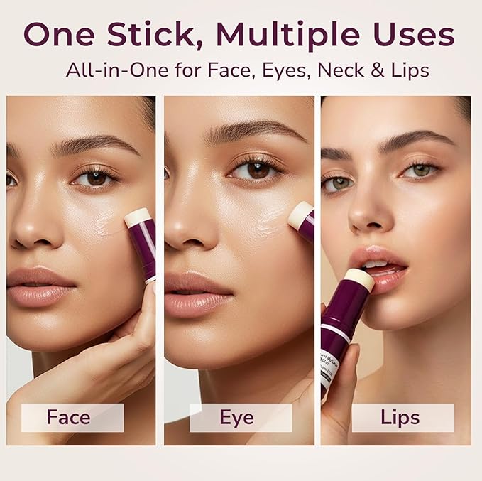 Eye Care Set - Calcium Multi Balm Stick + Under Eye Patches 30 Pairs, Collagen Moisturizing Stick, Nourishing Calcium Volume Balm, Gentle formula, Eye Care & Daily Skincare