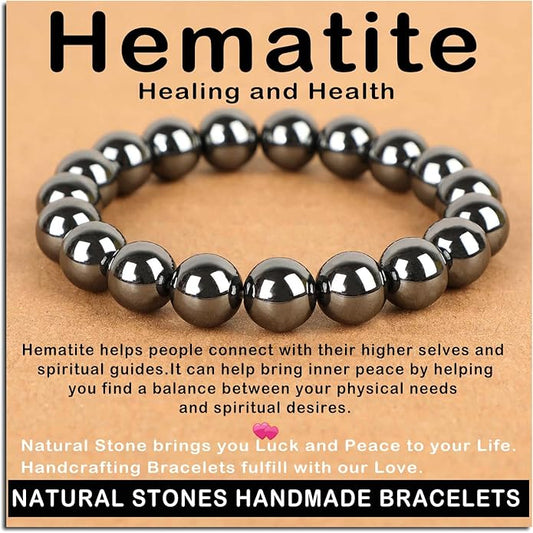 AD Beads Handmade Gemstone Stretch Elastic Bracelet Crystal Healing Reiki Nature's Beauty and Spiritual Essence Unisex