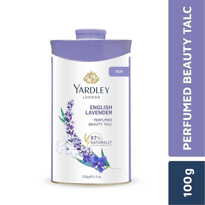 Yardley London English Lavender Perfumed Deodorizing Talc Talcum Powder 100gm, 3.5 Ounce
