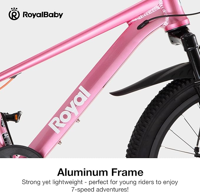 RoyalBaby Kids Mountain Bike for Boys and Girls, Ultra-Light Aluminum 20-26 Inch Wheel Bicycle for 6-14 Years Old Children, 7/21-Speeds Drivetrain