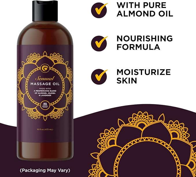 Massage Oils for Massage Therapy Bundle - Maple Holistics Massage Oil Kit with 16 Fl Oz Aromatherapy Lavender Massage Oil for Couples Plus Vanilla Scented Massage Oil Made with Pure Essential Oils