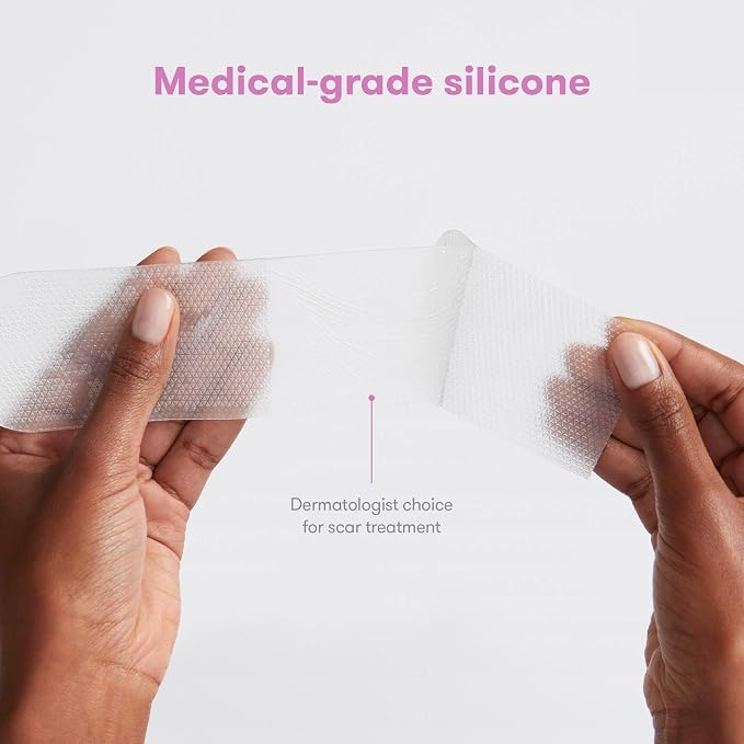 Frida Mom C-Section Silicone Strips, C-Section Recovery Must Have Scar Patches, Reusable Medical Grade Treatment for Keloid Scars, Includes Case & Pouch (Pack of 12)
