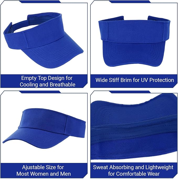 Topbuti Sports Sun Visor Hats for Women Men Adjustable Cotton Beach Baseball Tennis Golf Hat Caps UV Protection Visors