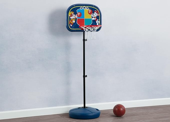 Delta Children - PAW Patrol Kids Basketball Hoop Set, Height Adjustable Toddler Basketball Goal with Stand, Indoor Outdoor Sports Toy, Includes Ball and Pump, Blue