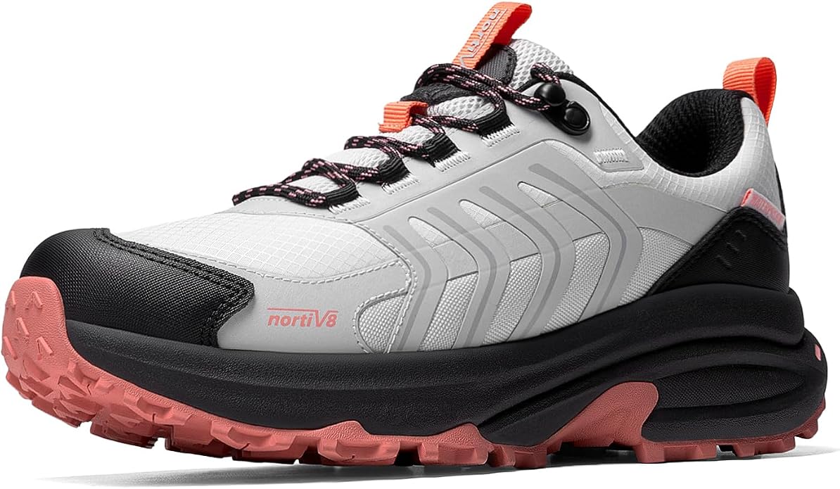 NORTIV 8 Women's Waterproof Hiking Shoes Lightweight Travel for Walking All Day Comfort Non-Slip Outdoor Trekking Camping Climbing Fashion Sneakers Armadillo FieldLite