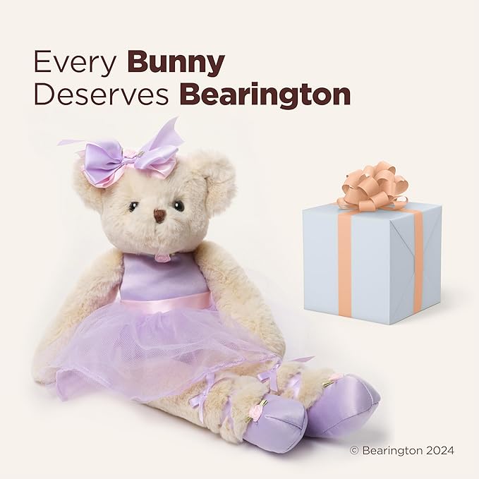 Bearington Collection Ballerina Themed Stuffed Animal - Ballet Doll - Dance Recital Gifts for Girls - Bear Tootsie - 13"