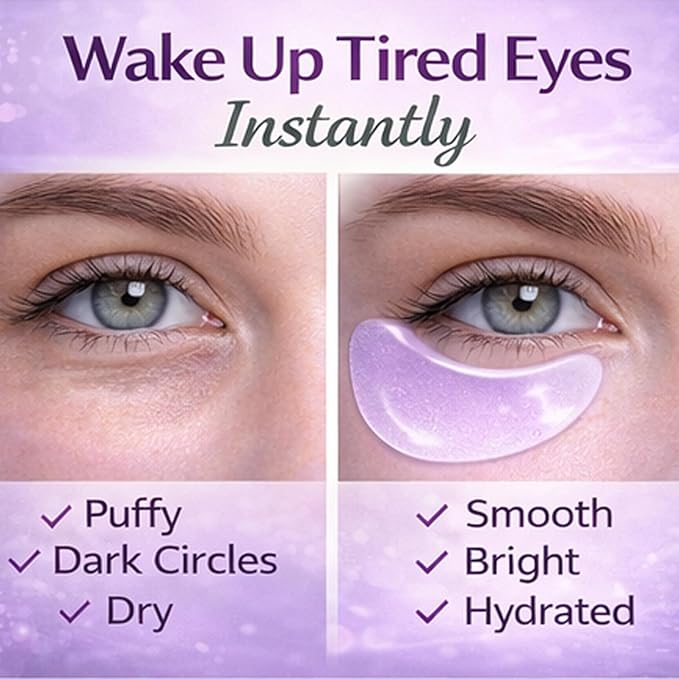 Olenis Peptide Collagen Hydrogel Bright Eye Patches – Under Eye Patches for Hydrating, Cooling & Depuffing – Firming Eye Treatment with Peptides & Collagen – 60 Count (1pcs)