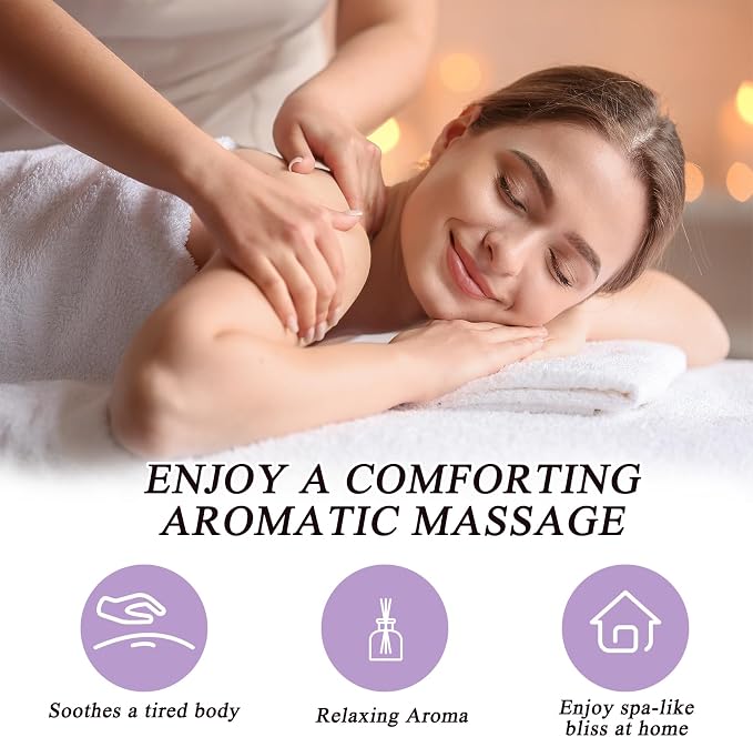 Body Massage Oil,8.8 fl oz Lavender Essential Oil for Sore Muscles & Stiffness,Massage Oil for Massage Therapy Naturally Lavender Oil Scented Spa Quality Oils for Soothing