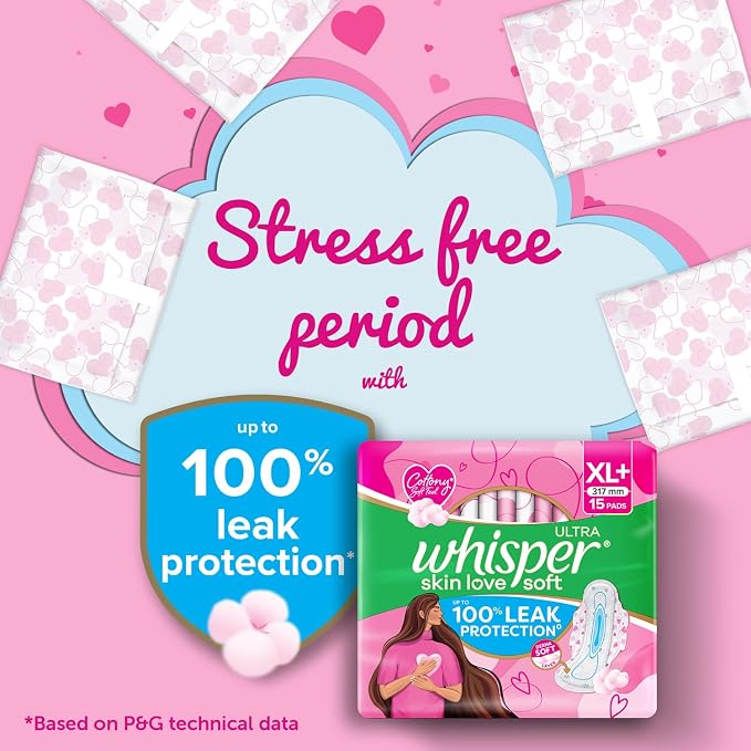Whisper Ultra Soft Sanitary Pads - 30 Pieces (XL Plus)
